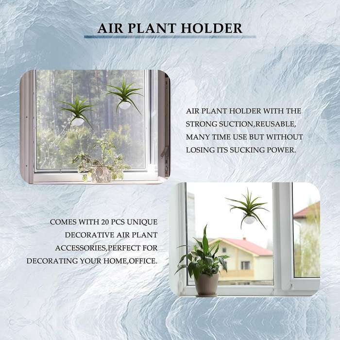 20 Pcs Plant Holder, Plant Pot Tillandsia Holder Plant Hanger with Suction Cup for Hanging (Plants