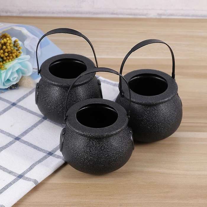 20 Pcs Mini Candy Kettles Skeleton Cauldron Holder Pot with Handle for Easter St 's Day Party