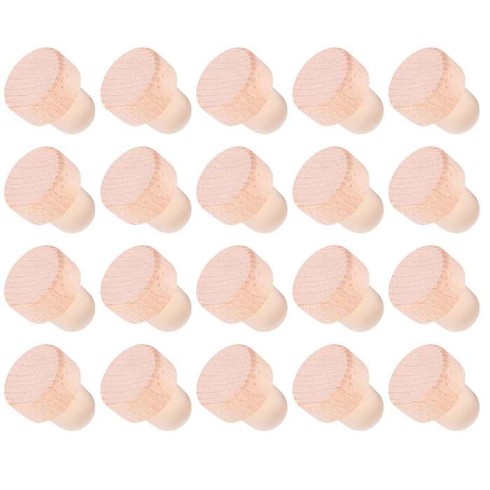 20 Pieces T Shape Wine Corks Tasting Corks T Shape Wine Corks with Beech Top Wooden Wine Bottle Sto