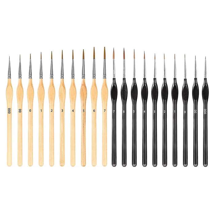 20 Pieces Detail Brushes for Painting Gouache Brushes Miniature Painting Kit for Acrylic Model Oil P