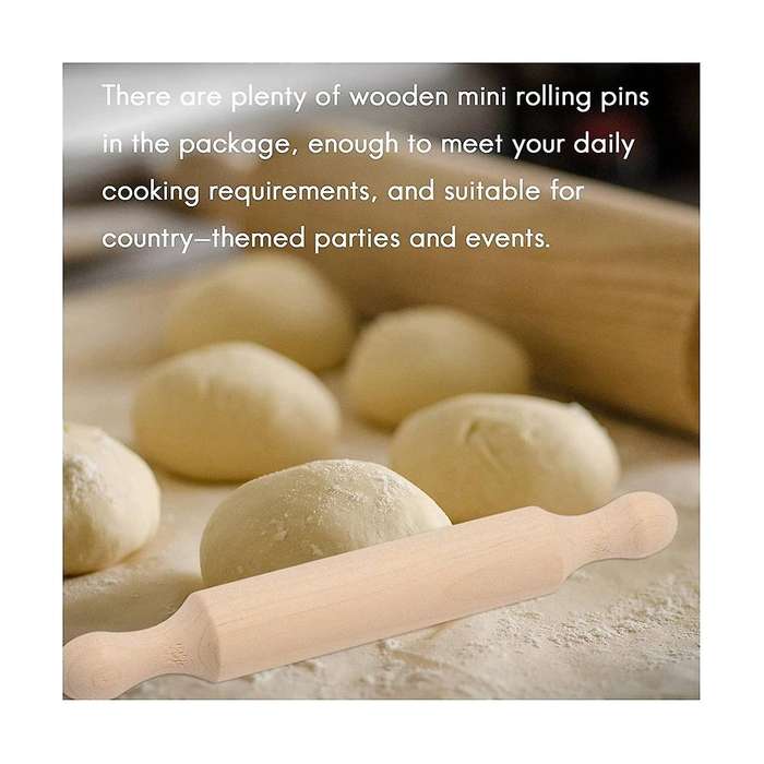 20 Pieces Wooden Mini Rolling Pin 6 Inches Long Kitchen Baking Rolling Pin Small Wood Dough Roller