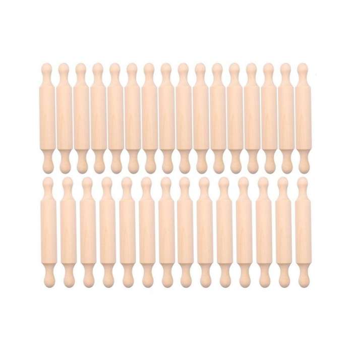 20 Pieces Wooden Mini Rolling Pin 6 Inches Long Kitchen Baking Rolling Pin Small Wood Dough Roller