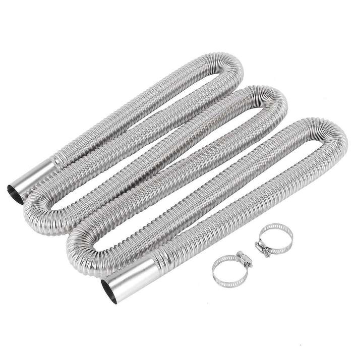 200cm Car Parking Heater Exhaust Pipe with 2 Clamps Fuel Tank Exhaust Pipe Hose Tube for crude oil-