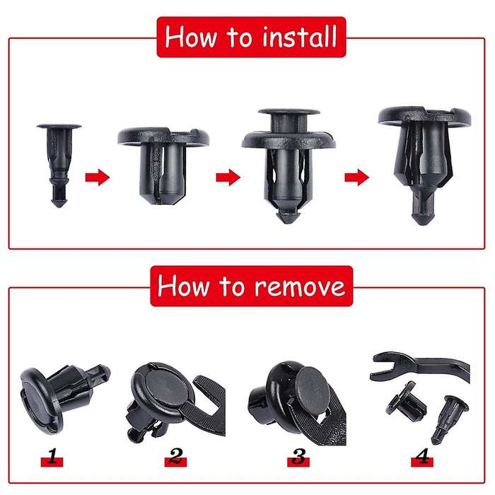 200PCS Bumper Clips Compatible Honda and Acura Plastic Rivet Retainer Clips