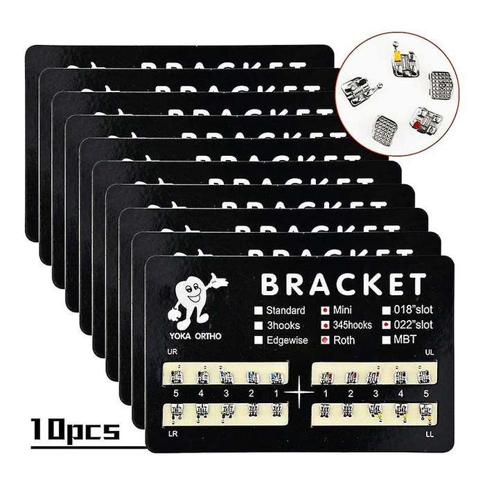 200Pcs Teeth Model Mini Brackets 022 Slot Bondable with Hook on 345