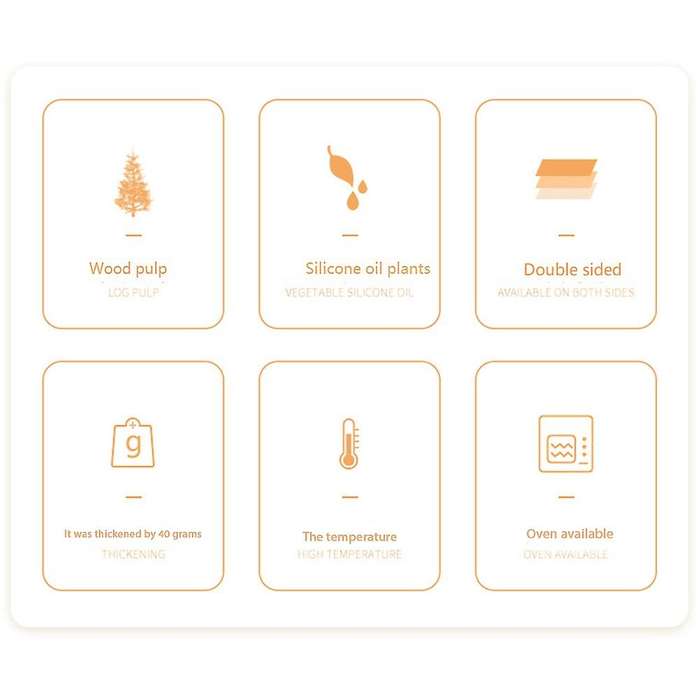 200pcs Waterproof Food Bbq Paper Oil Resistant High Temperature Baking Silicone Oil Paper (20x25cm)