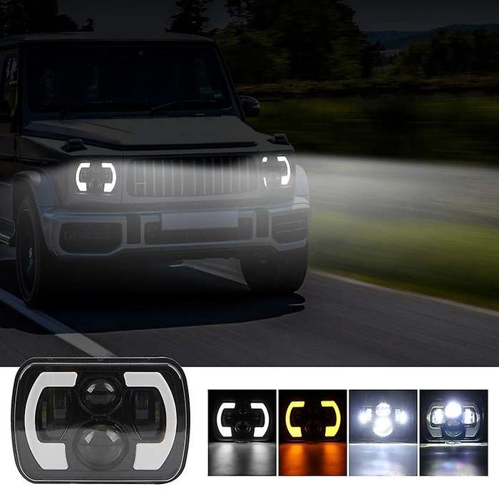 200W 7X6Inch 5X7Inch C-Shape LED Headlight Car Light for Wrangler YJ XJ Car Accessories