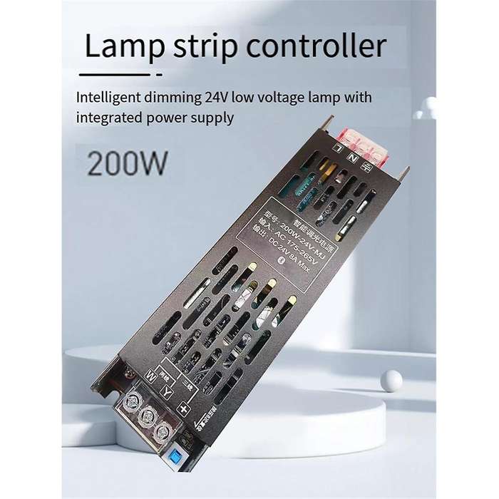 200W LED Strip Controller DC24V Intelligent Dimming Lighting Transformer with Bluetooth APP Control