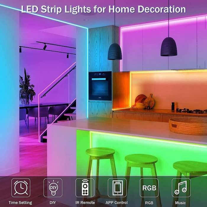 20m Led Lights Strip 5050 Rgb 600 Led Light Strip with Remote & Bluetooth Control,colour Changing,fo