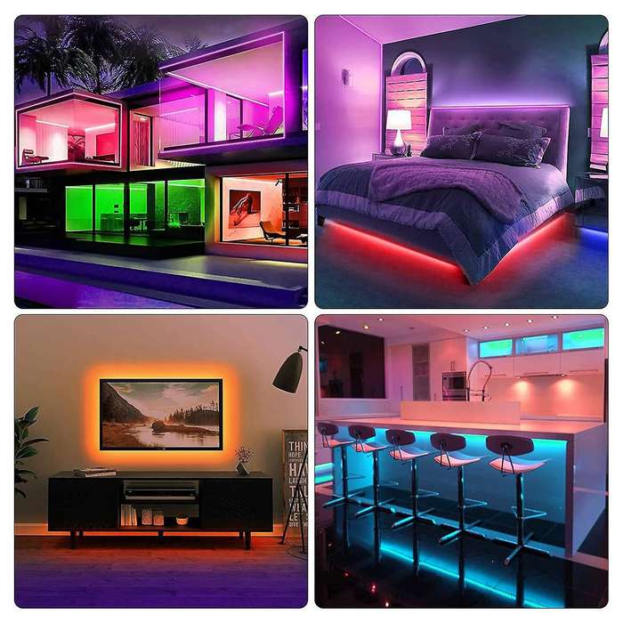 20m Led Lights Strip 5050 Rgb 600 Led Light Strip with Remote & Bluetooth Control,colour Changing,fo