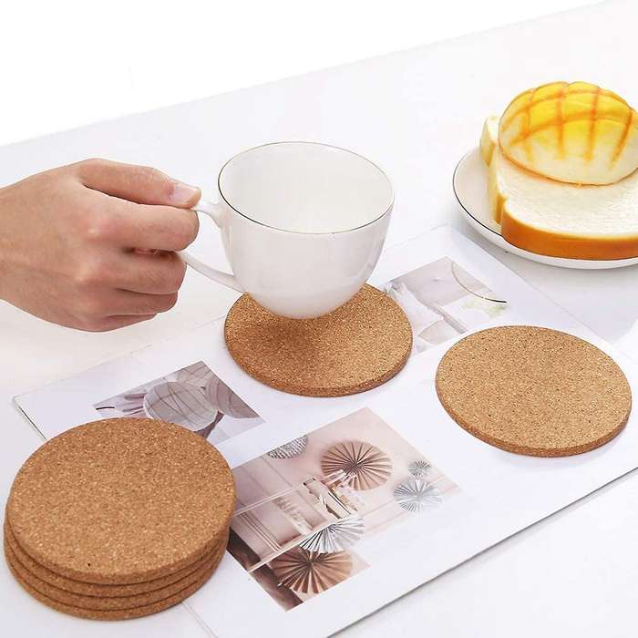 20Pack Cork Coasters for Drinks,Bar Coasters Absorbent Heat Resistant Reusable Saucers for Drink Win