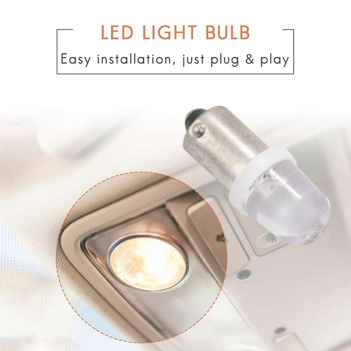 20Pcs BA9S H6W Bayonet LED Light Bulbs Compatible Car Map Lamp 12V White