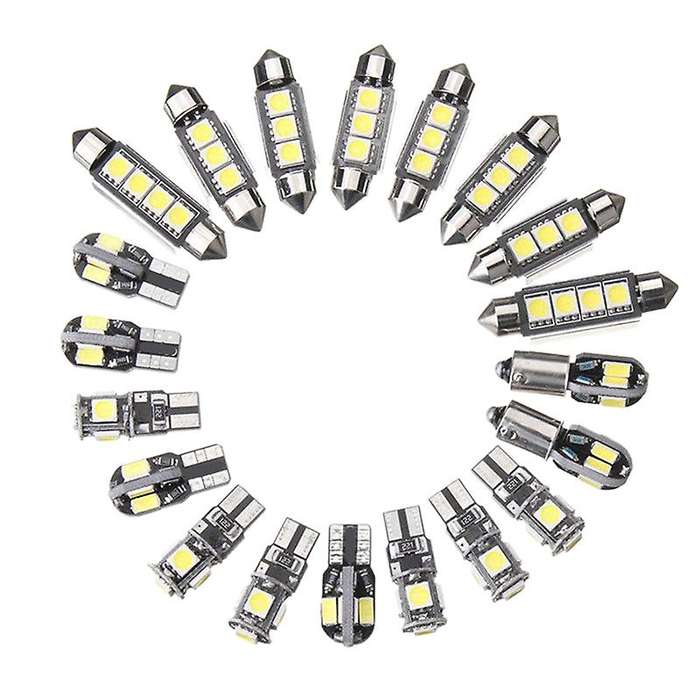 20Pcs Car LED Bulbs Interior Kit Dome Trunk Door Plate Light Super Canbus Error Free Interior Lamp