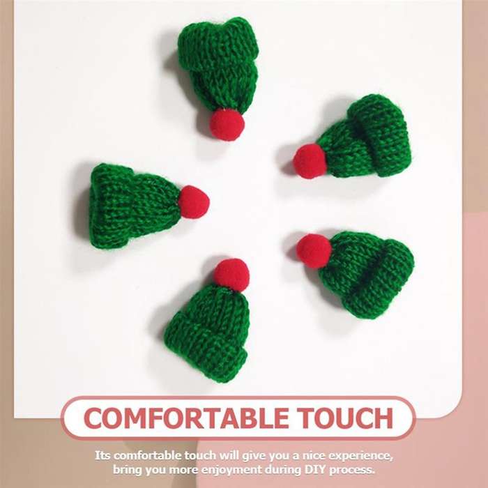 20pcs Christmas Miniature Hats Christmas Wine Bottles Decor Diy Mini Woolen Hat Knitted Little Chri