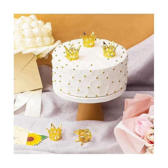 20pcs Crown Cake Topper Mini Baby Crown Gold Crown Cupcake Toppers for Birthday Party Baby Shower C