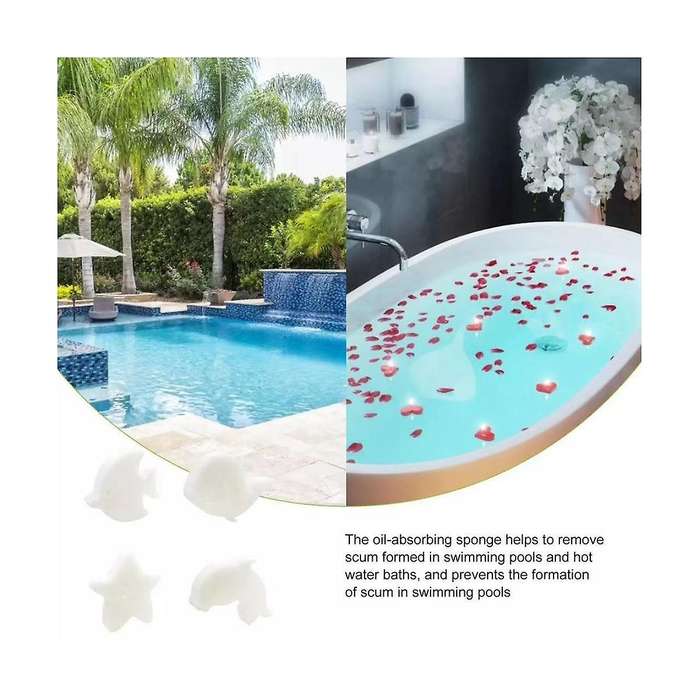 20pcs Flower Shape Accessory Oil Absorb Sponge Cartoon Scum Floating Hot Tub Home Spa Swimming Pool