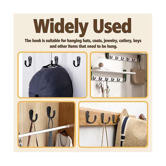 20pcs Hooks, Metal Coat Hanger Hooks for Wall Hooks for Hanging Coats, Robe, Key, Towel, Cap, Coffe