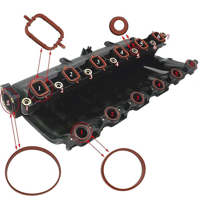 20Pcs Intake Manifold Seal Gasket Kit 11612246945 for 3 5 6 7 Series E61 E63 E70 E83 E90 E92 X3 X5 X