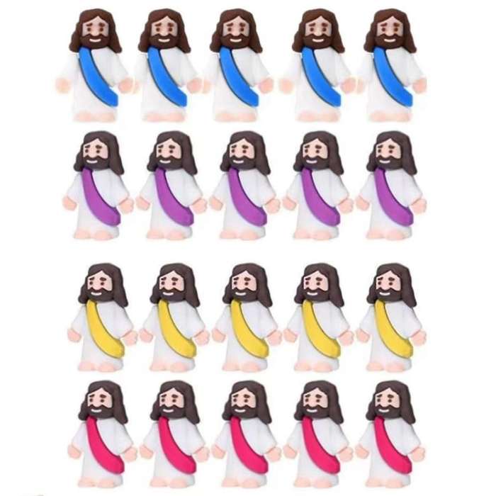 20PCS Mini Jesus Figurine Easter Decorations Jesus Toys Baby Jesus Figure Christ Religious Saviors J