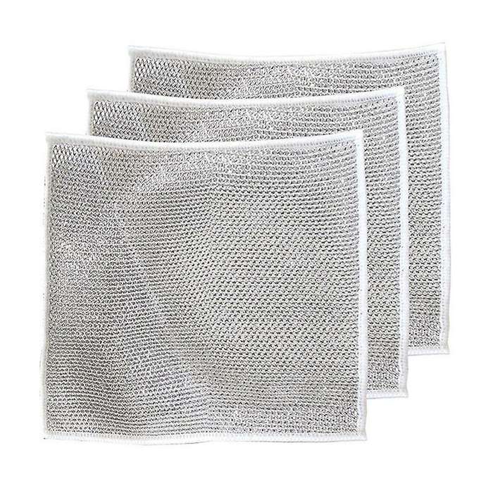 20PCS Multipurpose Wire Dishwashing Rags for Wet and Dry, Non-Scratch Wire Dishcloth, Steel Wire Dis