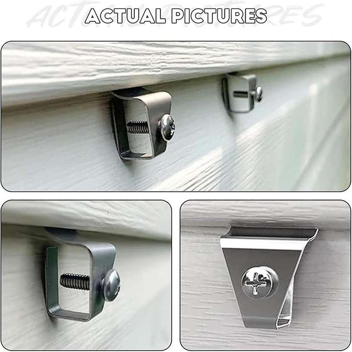 20PCS Sainless Steel Hooks for Heavy Duty Hooks for Vinyl Siding to Hang Things No Hole Vinyl Hook H