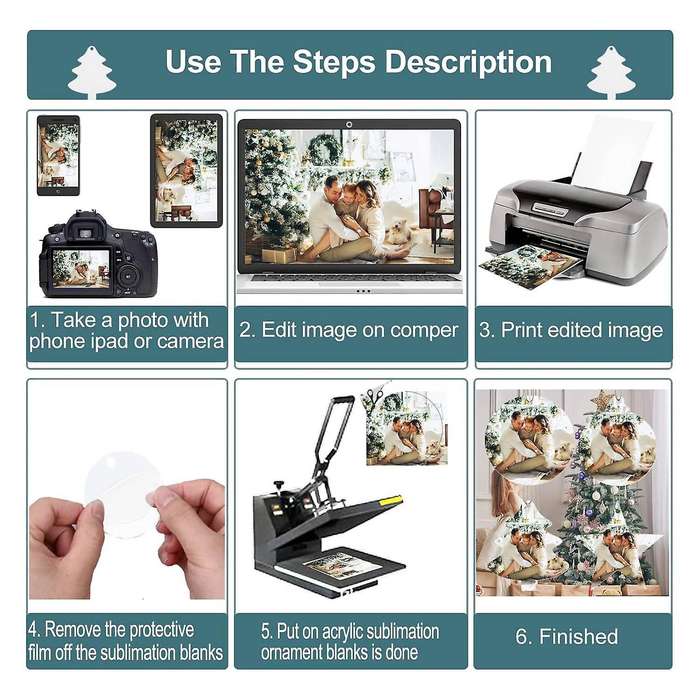 20pcs Sublimation Ornament Blanks 3 Inch Christmas Ornament Blanks with Rope Diy Blanks Acrylic Orn
