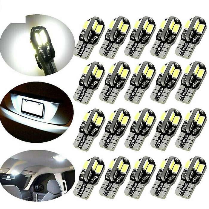 20PCS W5W T10 LED Bulbs Canbus 5730 5630 8SMD 12V 6000K 194 168 LED Car Map Dome Lights Parking Ligh