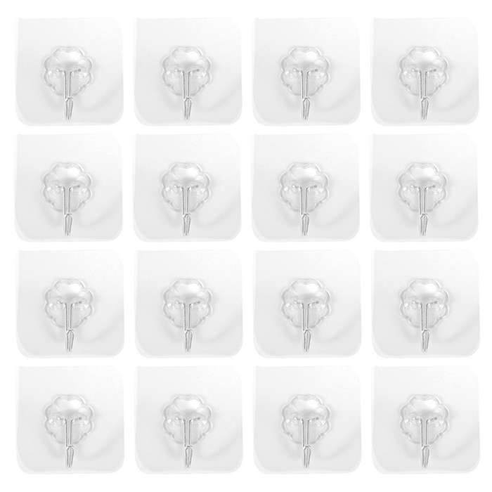 20pcs Waterproof Self-adhesive Hook Heavy-duty Wall Hook Suitable for Home Kitchen Bathroom Punch-f