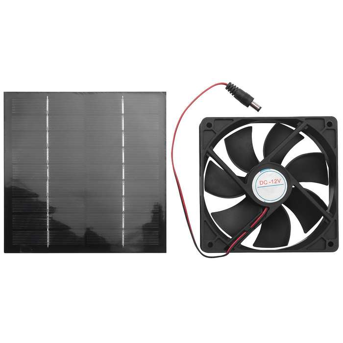 20W Solar Exhaust Fan Air Extractor 6 Inch Compatible Dog Chicken House RV
