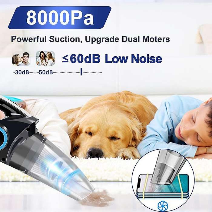 Cordless Handheld Vacuum Cleaner 8000Pa Powerful Car Vacuum Cleaner Rechargeable Portable Vacuum Cle