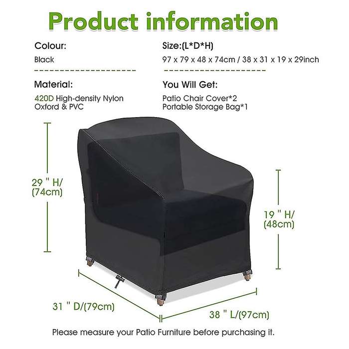 Covers,2 Pack Waterproof Outdoor Lounge Deep Seat Covers,Outdoor Lawn Patio Furniture Covers,38X31X2
