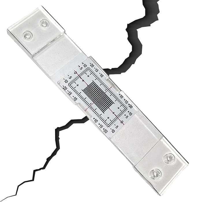 Crack Monitoring Record, 3Pcs Crack Measurement Tool, Crack Width Gauge, Clear Acrylic Corner Crack
