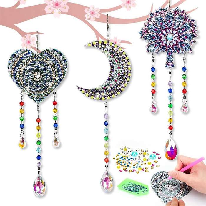 Craft Gifts for 6-12 Year Old Girls Kids: DIY Diamond Paint By Number Wind Chimes Crafts for Kids