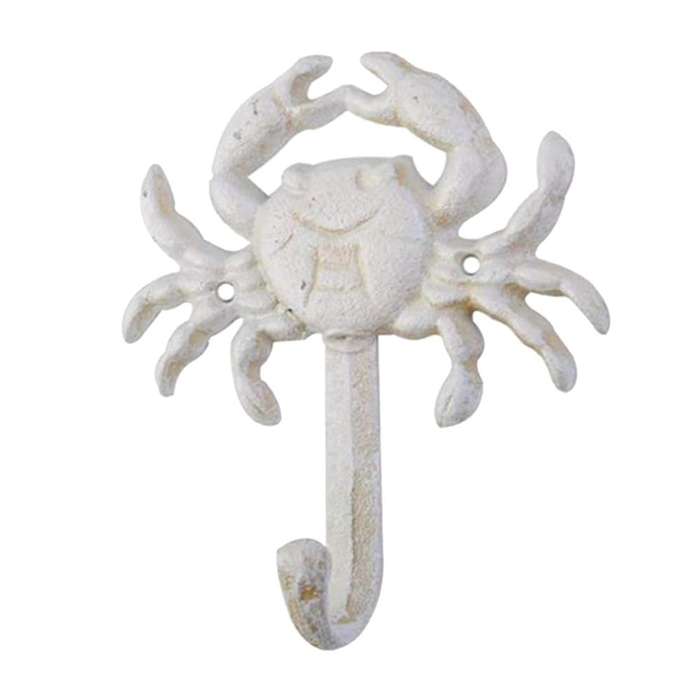 Crab Cast Iron Decorative Wall Hooks Coats Hats Towels Hooks Beach Ocean Theme Chic Metal Hooks