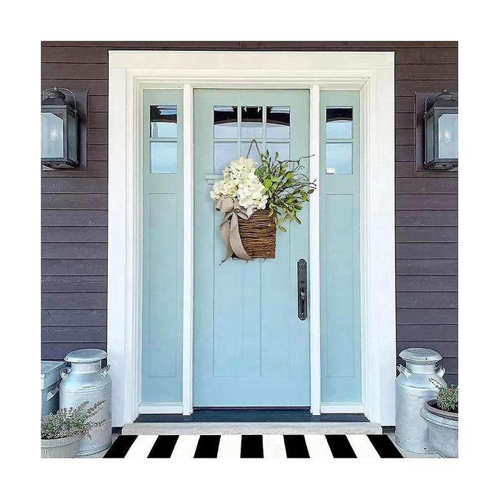 Cream Hydrangea Door Hanger Basket Wreath,wildflowers Door Hanging Basket Wreath, Home Porch Farmho