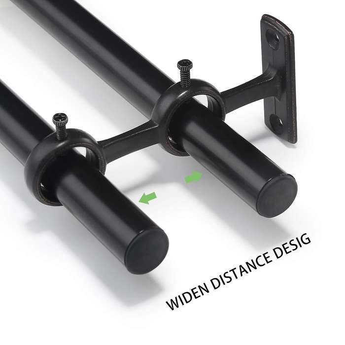 Curtain Rod Bracket Sturdy Adjustable Double Curtain Rod Brackets Curtain Rod Holders for Diameter