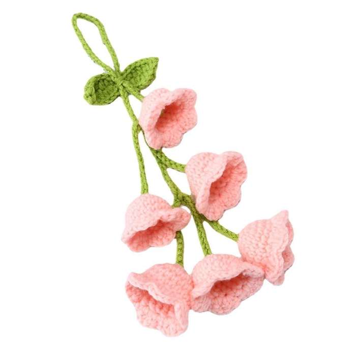 Cute Car Interior Hanging Accessories Car Bellflower Hand Knitted Car Pendant Rear View Mirror Acces