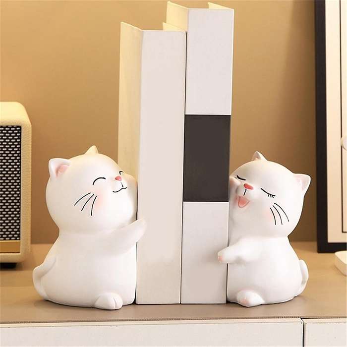 Cute Cats Decorative Bookends, Cute Cats Bookends, Unique Book Ends to Hold Books, Book Ends for She