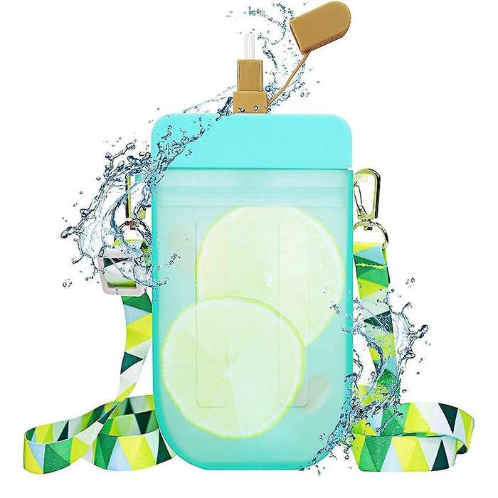 Cute Purses Water Bottles with Straws, Popsicle Straw Cups, Leakproof Ice Cream Popsicle Cups for Ad