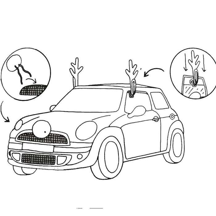 Cute Vehicle Nose Horn Costume Set and Red Nose Christmas Supplies Rudolf Reindeer Christmas Car De