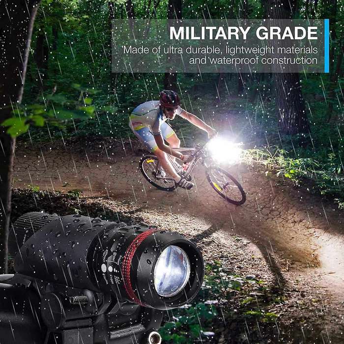 Cycling Bike Headlight Set Bicycle Front Light with Taillight Lamp Bicycle Adjustable Warning Light