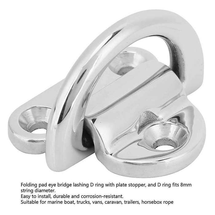 D Lashing Ring Marine Pad Stainless Steel Folding Eyelet Stowage Ring Cleat for Yacht Engine
