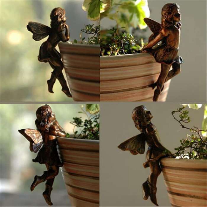 D Plant Pot Hanging Resin Decor Fairy Flower Pot Decor Design for Garden Huggers Pot Fairy Decor