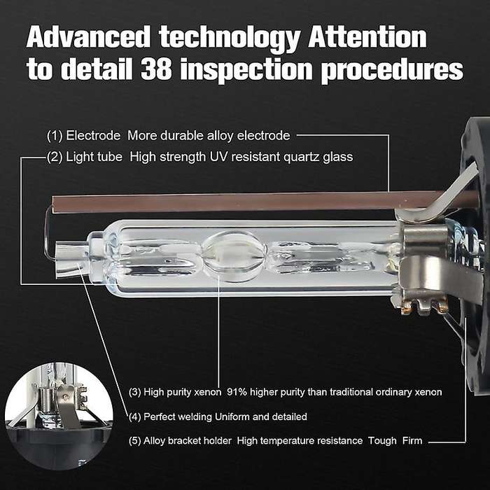 D4S HID Bulbs, Headlight Replacement Bulb 35W 4300K Warm White High Low Beam for , Pack of 2 (4300K)