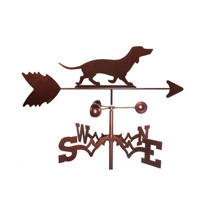 Dachshund Weather Vane Stainless Steel Spray Paint Outdoor Rooftop Roof Ornaments