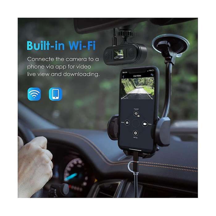 Dash Cam Built In Wifi Car Dashboard Camera Recorder with Fhd 1080p, for Cars with Night Vision, Lo