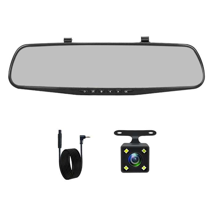 Dashcam White Mirror Dvr 4.3 Inch Dash Camera FHD 1080P Auto Registrar Support Rear View Camera Vid
