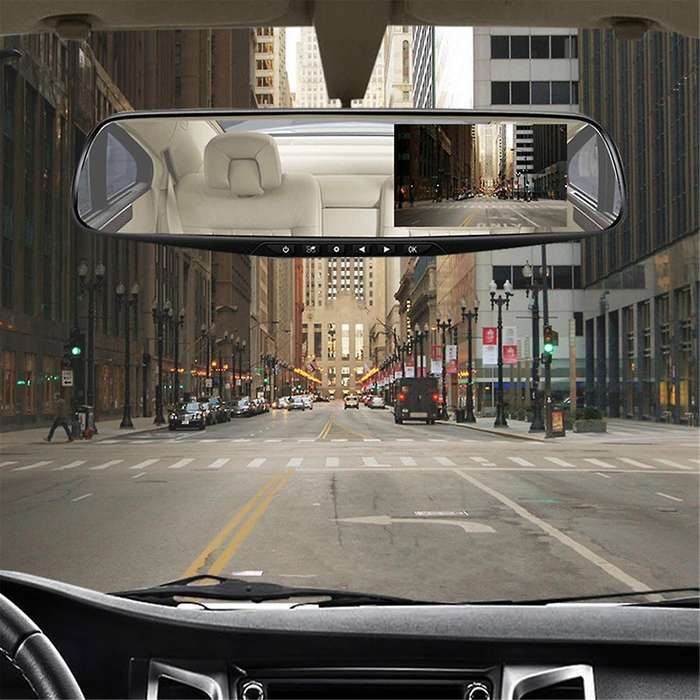 Dashcam White Mirror Dvr 4.3 Inch Dash Camera FHD 1080P Auto Registrar Support Rear View Camera Vid