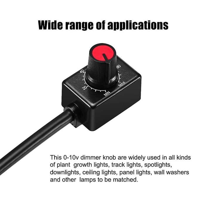 DC 0/1-10V Knob LED Dimmer,Low Voltage Passive Dimmer PWM Dimming for 0-10V or 1-10V Dimmable Electr