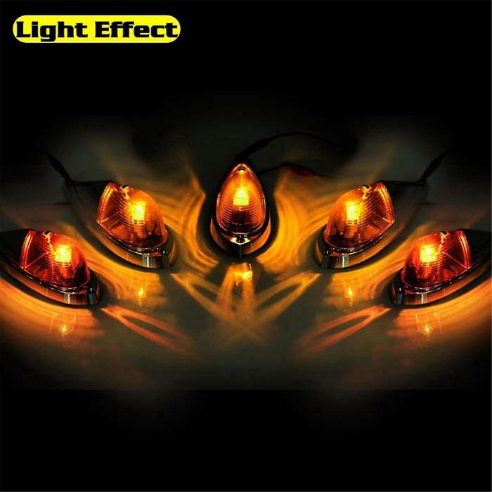 Dc 12v Amber Teardrop Cab Light Cab Marker Light Front Rear Top Clearance Roof Running Light Wiring